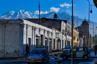 Typical street with Misty Mountains behind