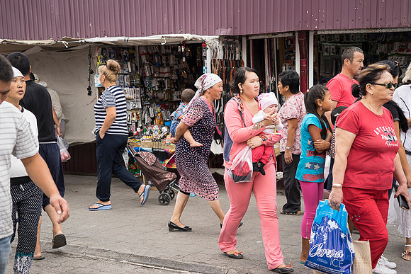 Outside a bazaar